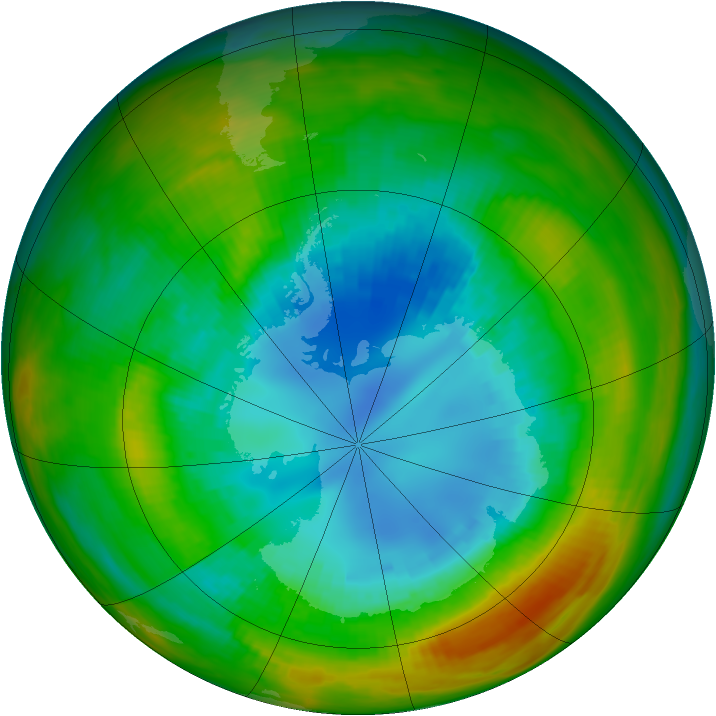 Antarctic ozone map for 26 August 1983